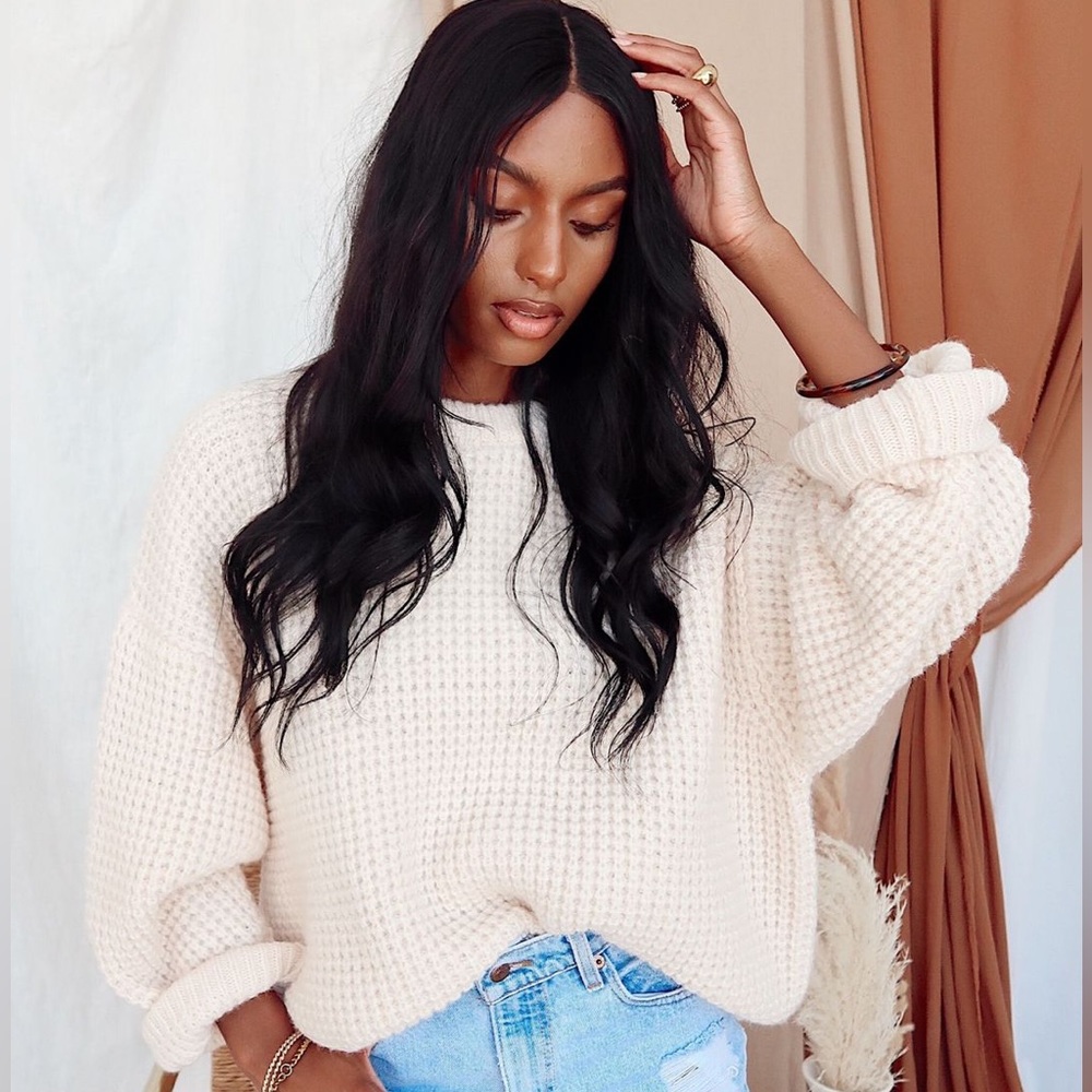 12th Tribe Georgia Waffle Knit Sweater
